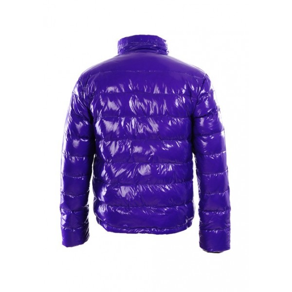 Moncler Giù viola brillante brevi Uomo Giacche con Collare Mock